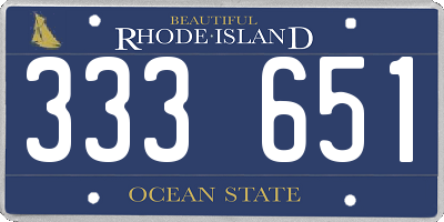 RI license plate 333651
