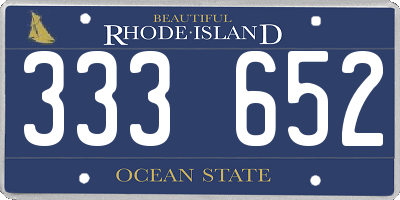 RI license plate 333652