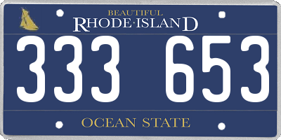 RI license plate 333653