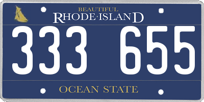 RI license plate 333655