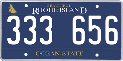 RI license plate 333656
