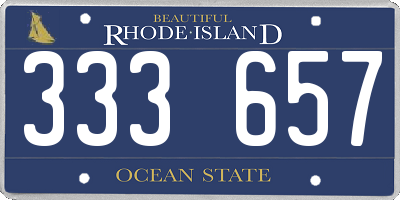 RI license plate 333657
