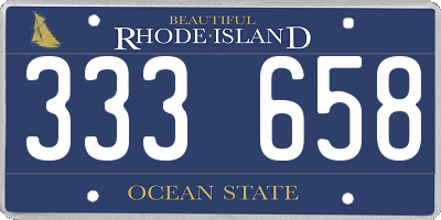 RI license plate 333658