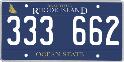 RI license plate 333662