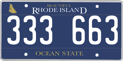 RI license plate 333663