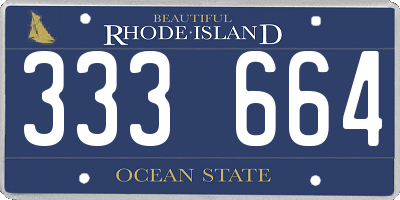 RI license plate 333664