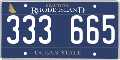 RI license plate 333665