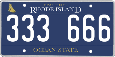 RI license plate 333666