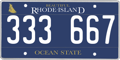 RI license plate 333667