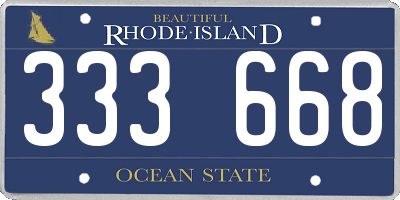 RI license plate 333668