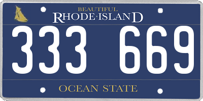 RI license plate 333669