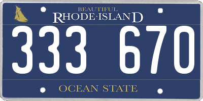 RI license plate 333670