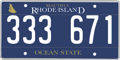 RI license plate 333671