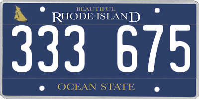 RI license plate 333675