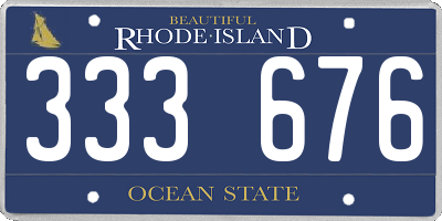 RI license plate 333676