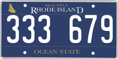 RI license plate 333679