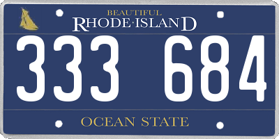 RI license plate 333684
