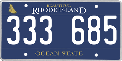 RI license plate 333685
