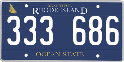 RI license plate 333686