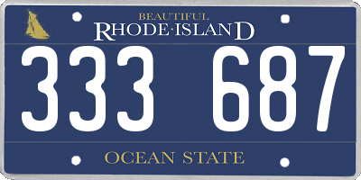 RI license plate 333687