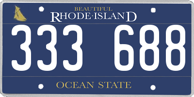 RI license plate 333688