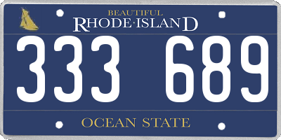 RI license plate 333689