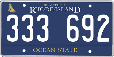 RI license plate 333692