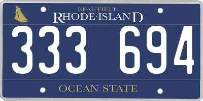 RI license plate 333694