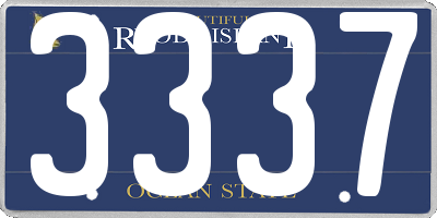 RI license plate 3337