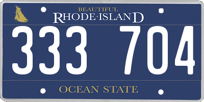 RI license plate 333704