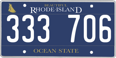 RI license plate 333706