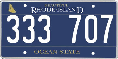 RI license plate 333707