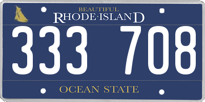 RI license plate 333708