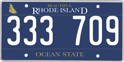 RI license plate 333709