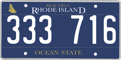 RI license plate 333716