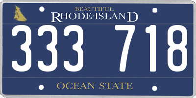RI license plate 333718