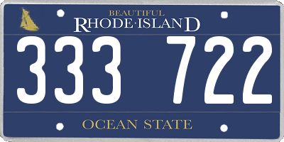 RI license plate 333722