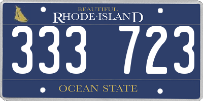 RI license plate 333723