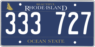 RI license plate 333727
