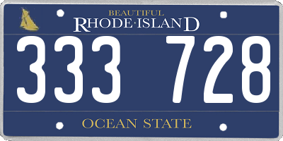 RI license plate 333728