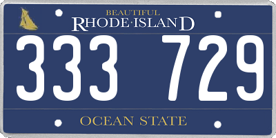 RI license plate 333729