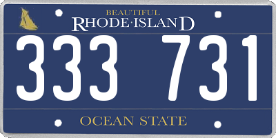 RI license plate 333731