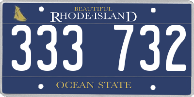 RI license plate 333732