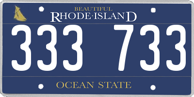 RI license plate 333733