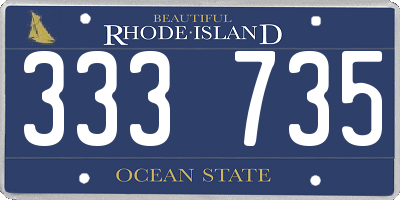 RI license plate 333735