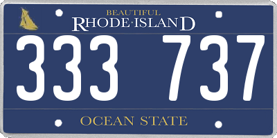 RI license plate 333737