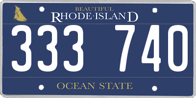 RI license plate 333740