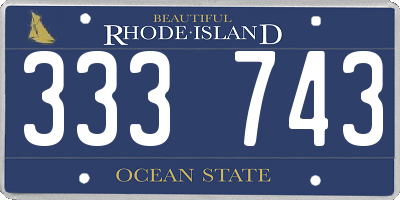 RI license plate 333743