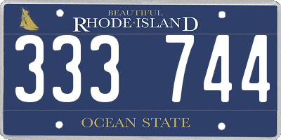 RI license plate 333744