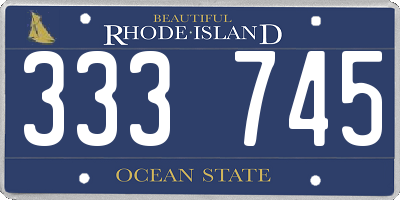 RI license plate 333745